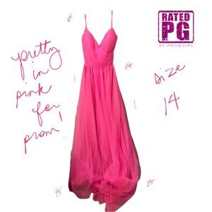 NWT Stunning Hot Pink Prom Dress, Size 14, Empire Waist, Rated PG by PromGirl